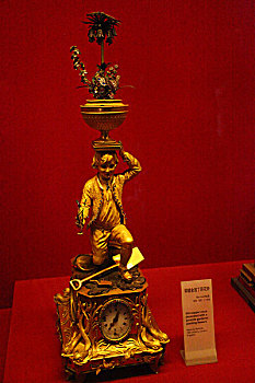 铜镀金园丁莳花钟,钟表馆,故宫,中国,北京,全景,地标,传统