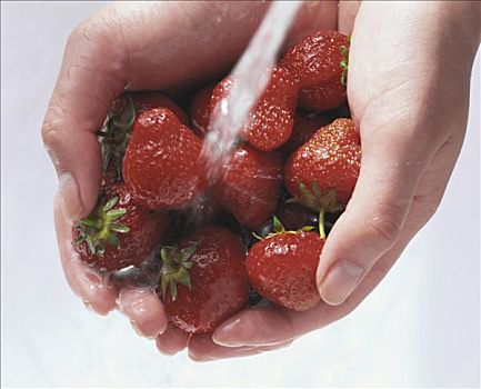 冲洗,草莓