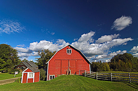 古典,红色,农场,靠近,奥尔巴尼,北方,佛蒙特州,美国