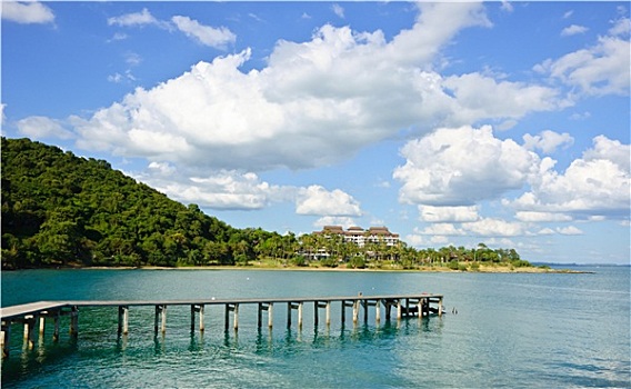 木码头,海湾,泰国
