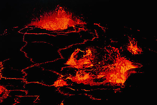 火山岩,湖,火山口,夏威夷火山国家公园,夏威夷