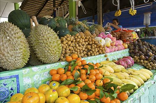 水果摊,海滩,苏梅岛,泰国
