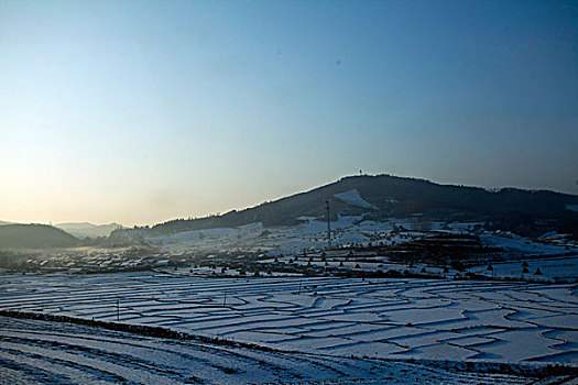 雪野,北方,东北,大雪,原野,土地,冬季,洁白,干净,风景,村庄,农村