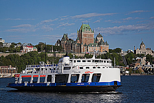 渡船,魁北克老城,城市天际线,魁北克,加拿大
