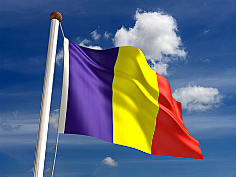 罗马尼亚,旗帜,裁剪,小路