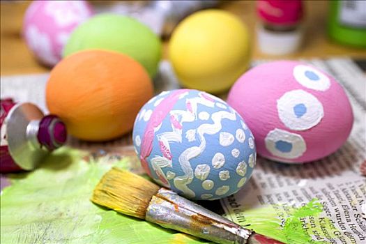 涂绘,复活节彩蛋,报纸,管,颜料,上油漆
