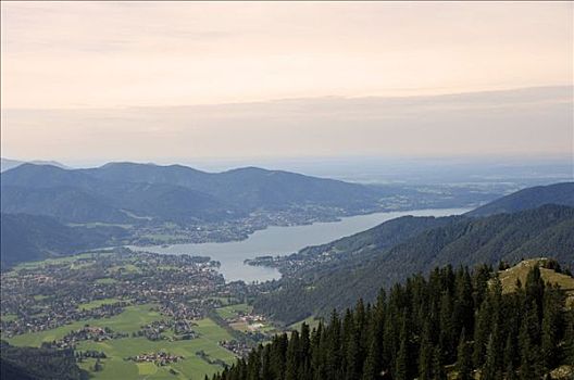 山,湖,泰根湖,上巴伐利亚,德国