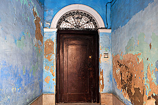 墙壁,去皮,蓝色,涂绘,老,门,拱形,高处,安达卢西亚,西班牙