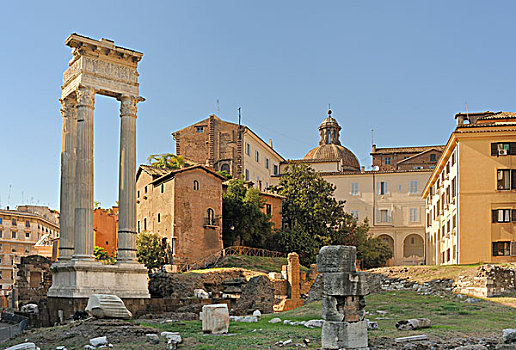 柱子,庙宇,阿波罗,罗马,拉齐奥,意大利,欧洲