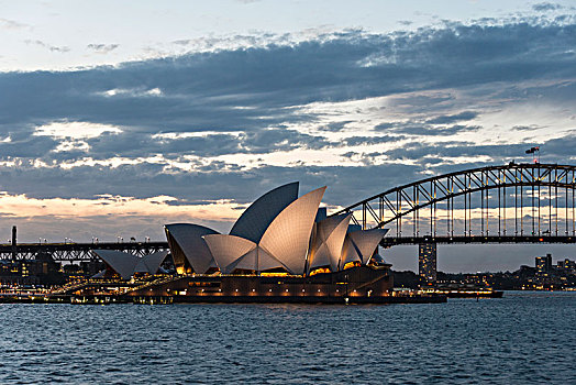 环形码头,石头,黄昏,天际线,悉尼歌剧院,歌剧院,背影,金融区,银行,地区,悉尼,新南威尔士,澳大利亚,大洋洲