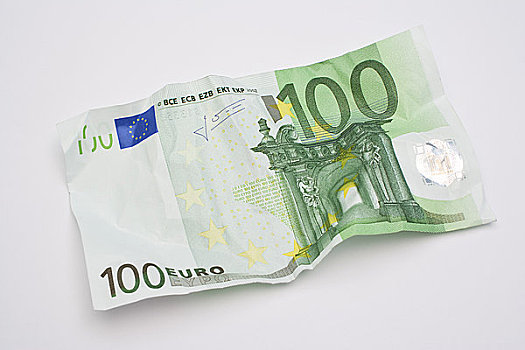 褶皱,100欧元,钞票