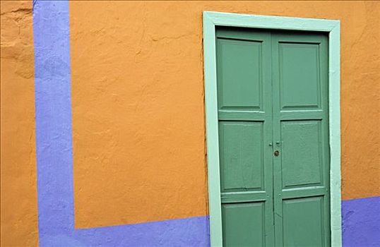 彩色,色彩,建筑,帕尔玛,加纳利群岛,西班牙
