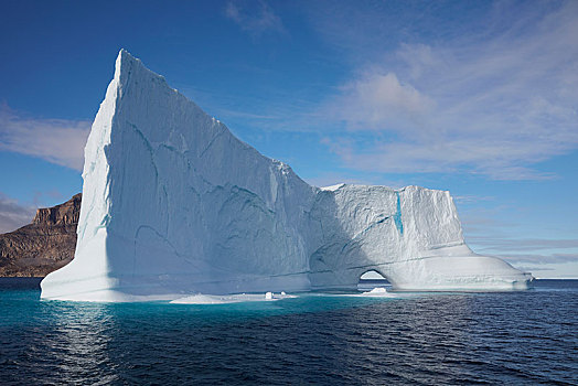 大,冰山,大门,正面,格陵兰,北美