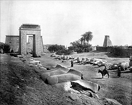 道路,狮身人面像,卡尔纳克神庙,埃及,1893年,艺术家