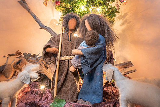 亚当,夏娃,圣诞节,娃娃,毛绒玩具,圣诞树