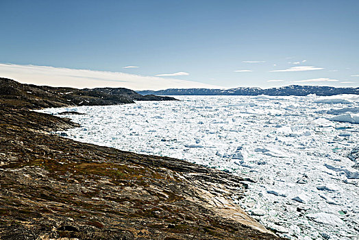峡湾,浮冰,西格陵兰,格陵兰,北美