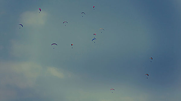 天空,滑翔伞