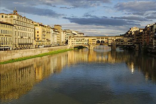 穿过,阿尔诺河,历史,中心,佛罗伦萨,世界遗产,托斯卡纳,意大利,欧洲