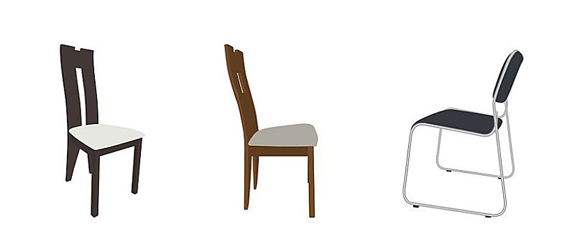 现代,老式,家具,舒适,椅子,吧椅,矢量,插画