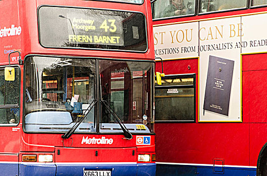 红色,双层巴士,伦敦,南英格兰,英格兰,英国,欧洲