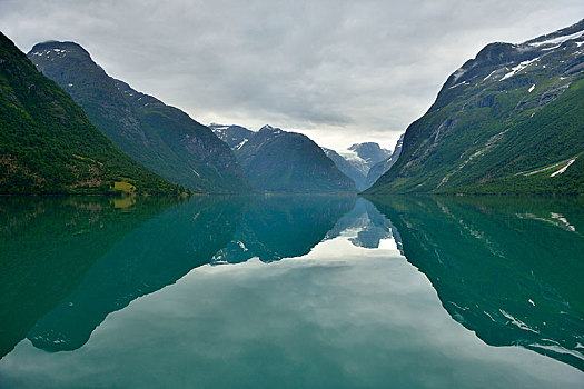 风景,湖,冰河,松奥菲尔当纳,西部,挪威,欧洲