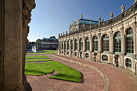 茨温格尔宫,宫殿,德累斯顿,萨克森,德国,欧洲