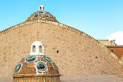 伊朗,老建筑,屋顶,老式,传统,沐浴