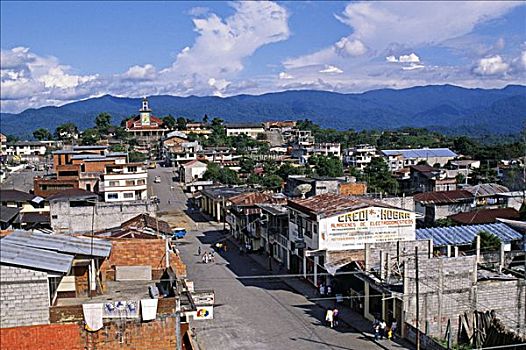 俯视,亚马逊地区,城镇,厄瓜多尔