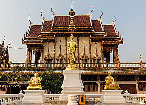 金色,佛像,正面,寺院,公园,省,泰国,亚洲