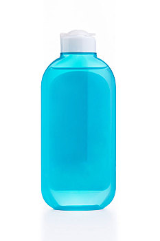 蓝色,塑料瓶,空,标签,隔绝,白色背景