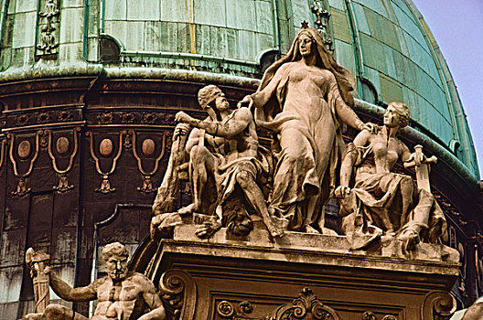 雕塑,宫殿,霍夫堡,复杂,英雄广场,维也纳,奥地利