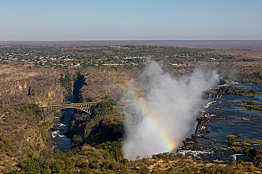 维多利亚瀑布,赞比西河,赞比亚,津巴布韦,边界,非洲