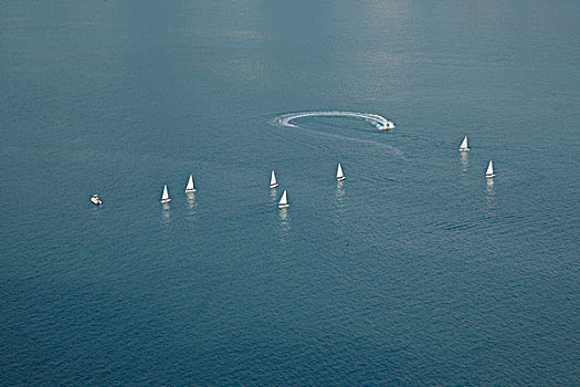 香港海洋公园远眺浅水湾海湾比赛帆船