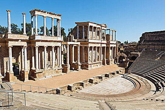 罗马人,剧院,世纪,梅里达,巴达霍斯省,西班牙