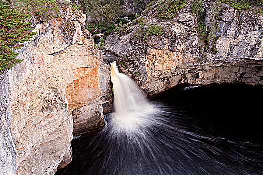 瀑布,溪流,野餐,区域,北方,加拿大西北地区,加拿大