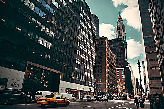 纽约,街道,风景,摩天大楼,二月,曼哈顿,人口,城市,美国
