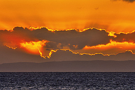 日落,上方,海洋,毛伊岛,夏威夷,美国