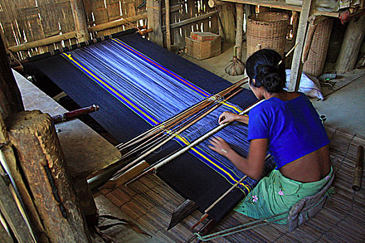 种族,女人,编织,衣服,孟加拉,十二月,2009年