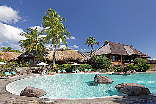 游泳池,酒店,复杂,茉莉亚岛,太平洋,社会群岛,法属玻利尼西亚,大洋洲