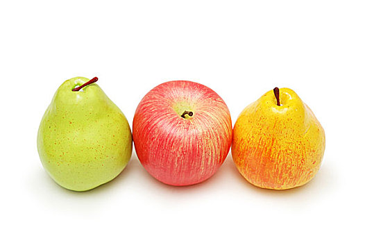 梨,苹果,隔绝,白色