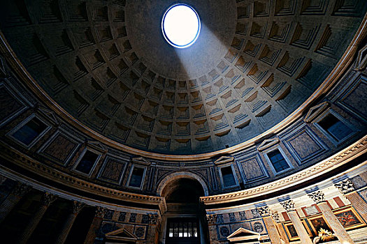 万神殿,室内,光柱,罗马,意大利