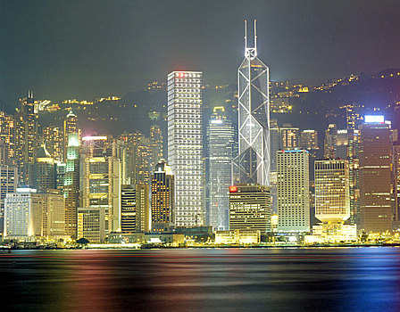 夜晚,场景,香港