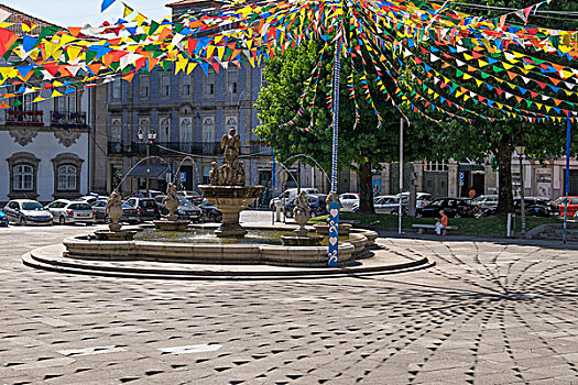 葡萄牙,省,布拉加,市区,河,彩色,旗帜,装饰,公用