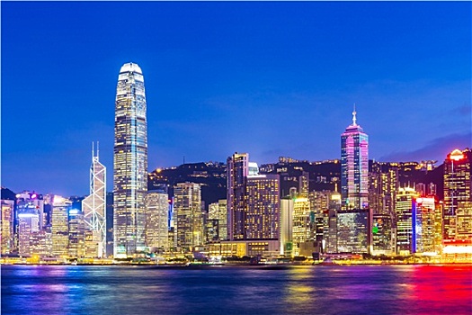 城市,香港,日落