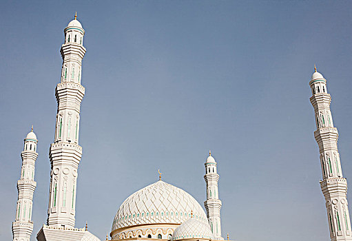 圆顶,柱子,苏丹清真寺,阿斯塔纳,哈萨克斯坦,亚洲