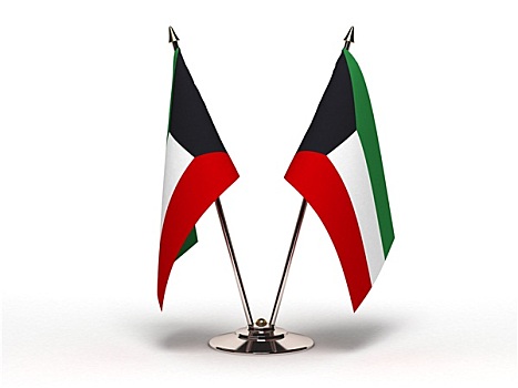 微型,旗帜,科威特,隔绝