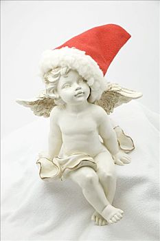 天使,圣诞帽