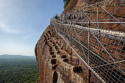 楼梯,狮子岩,锡吉里耶,石头,要塞,中央省,斯里兰卡,亚洲