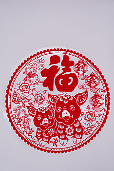 棚拍中国春节剪纸