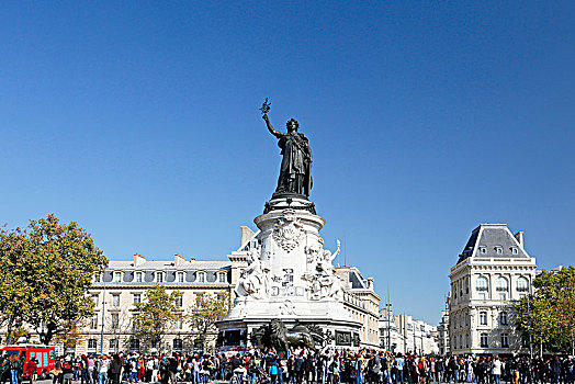 巴黎,地点,共和国,纪念建筑,流行